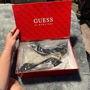 GUESS Black and Cream Women's Heels NEVER WORN